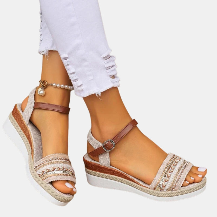 Tommie | Espadrille Wedge Sandals with Beaded Straps