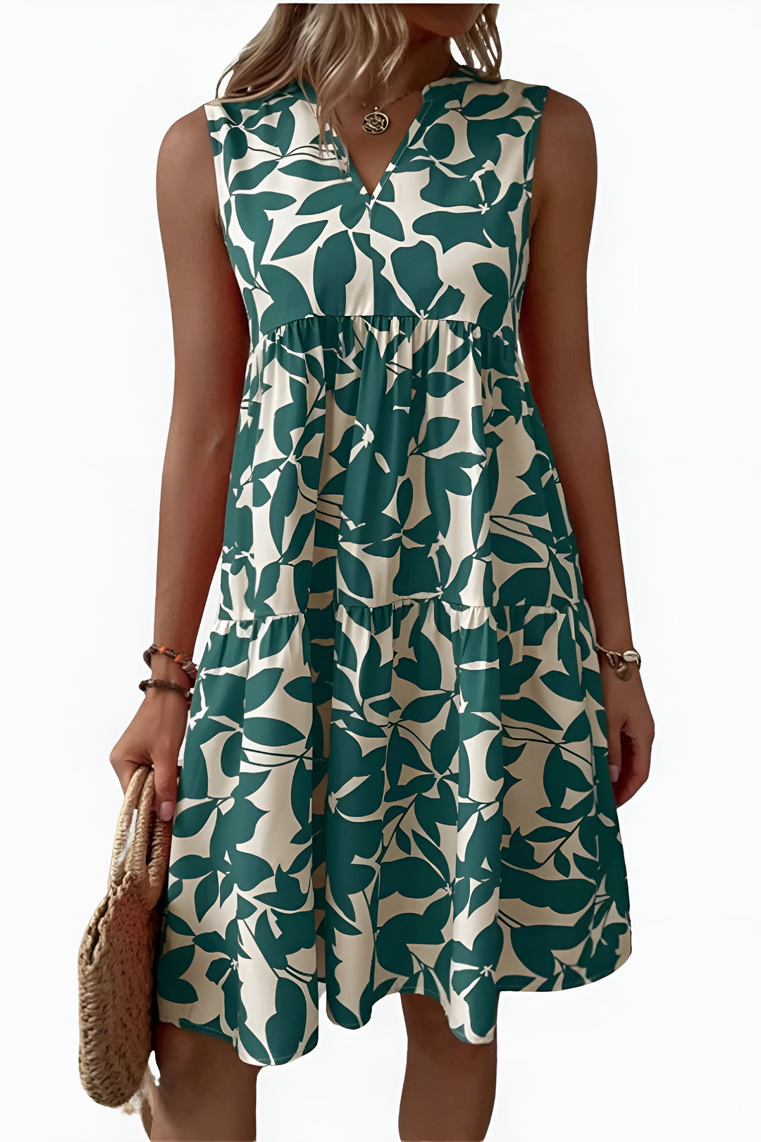 Toryzandra | Chic Sleeveless Floral Midi Dress