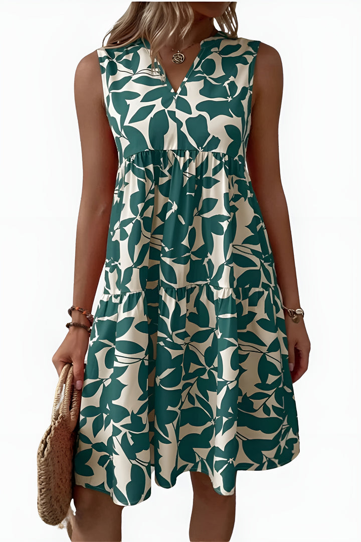 Toryzandra | Chic Sleeveless Floral Midi Dress