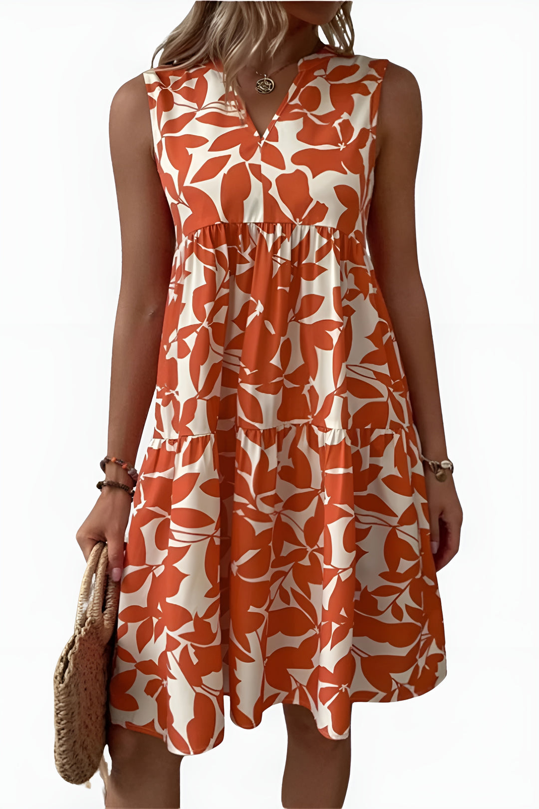 Toryzandra | Chic Sleeveless Floral Midi Dress