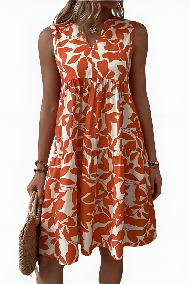 Toryzandra | Chic Sleeveless Floral Midi Dress