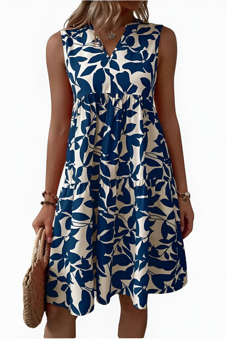 Toryzandra | Chic Sleeveless Floral Midi Dress