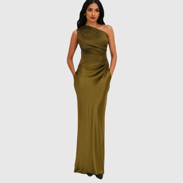 Tyzavira | Elegant One Shoulder Maxi Dress
