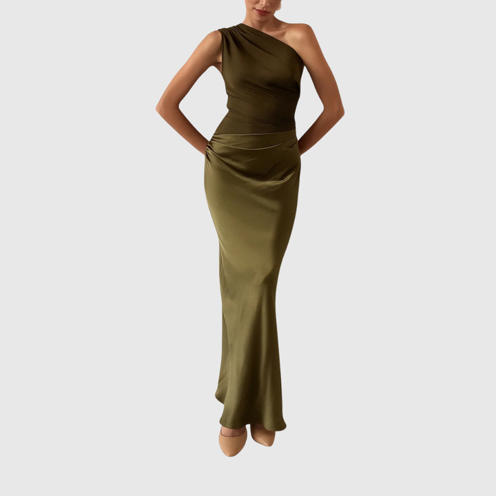 Tyzavira | Elegant One Shoulder Maxi Dress