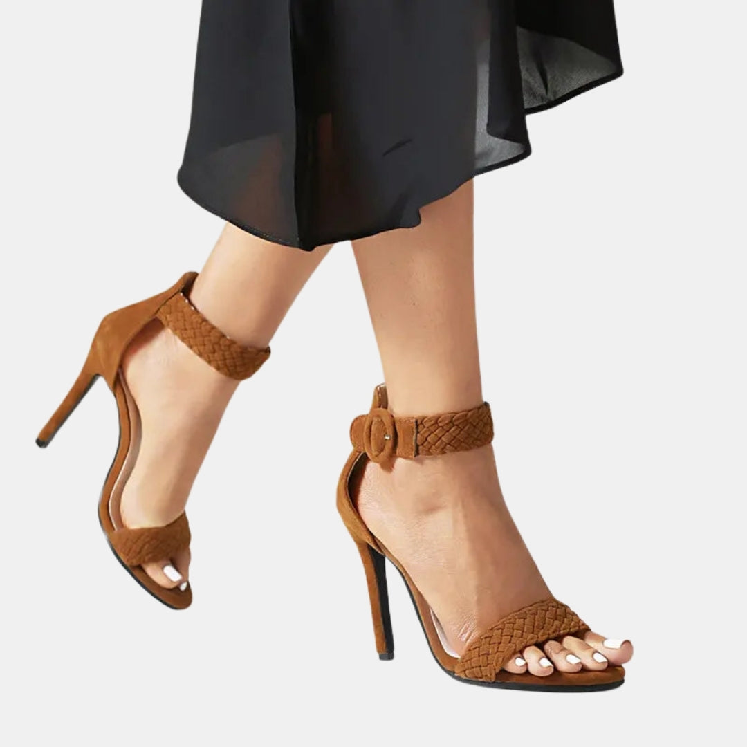 Ulrica | Braided Strap Heels with Ankle Strap