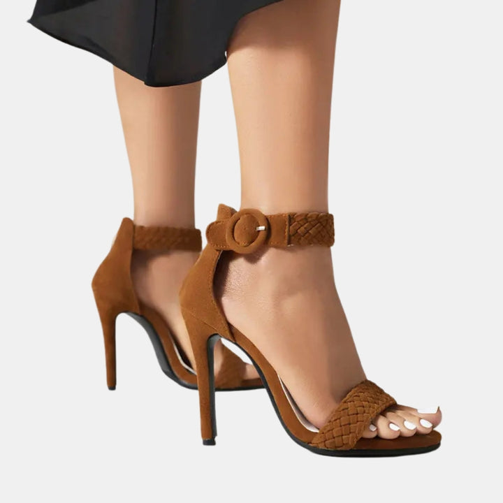 Ulrica | Braided Strap Heels with Ankle Strap