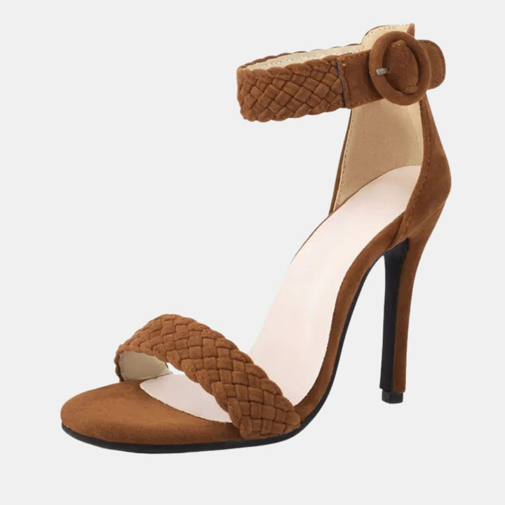 Ulrica | Braided Strap Heels with Ankle Strap