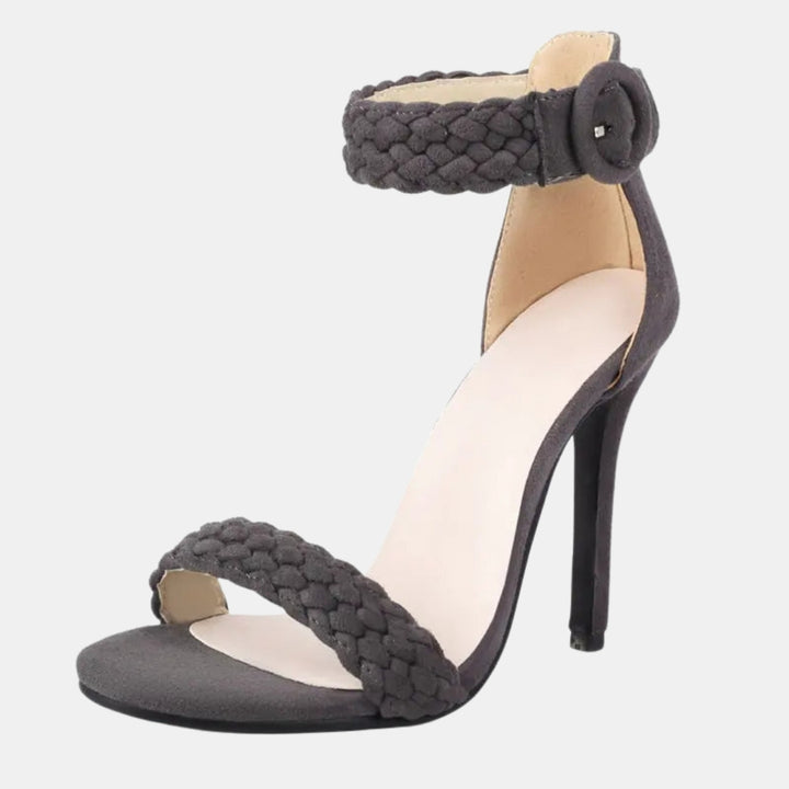 Ulrica | Braided Strap Heels with Ankle Strap