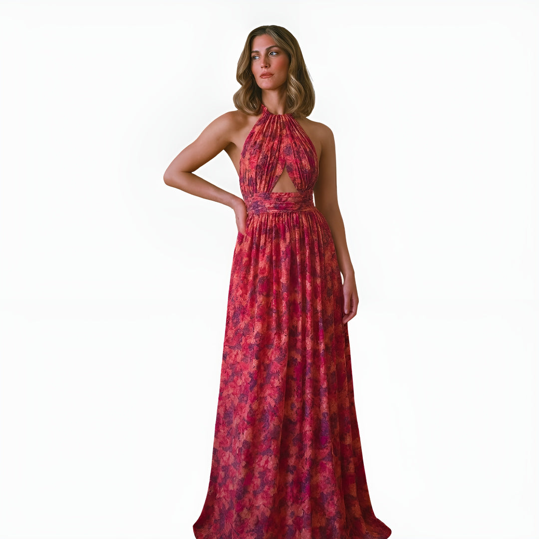 Ulyndessa | Elegant Halter Maxi Dress with Front Slit