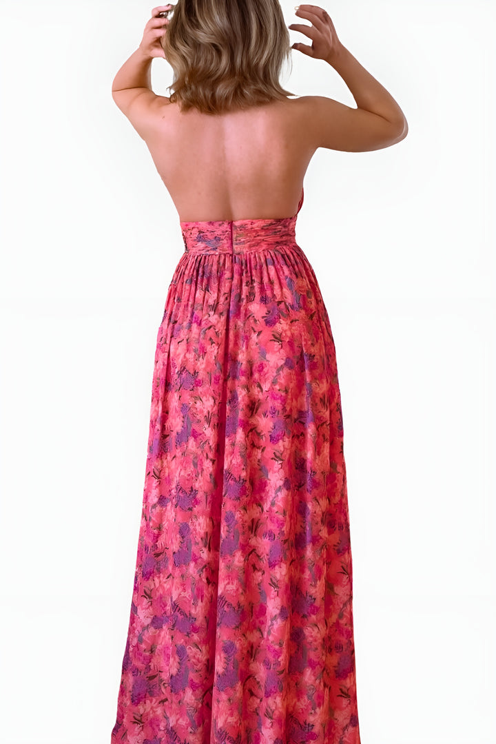 Ulyndessa | Elegant Halter Maxi Dress with Front Slit