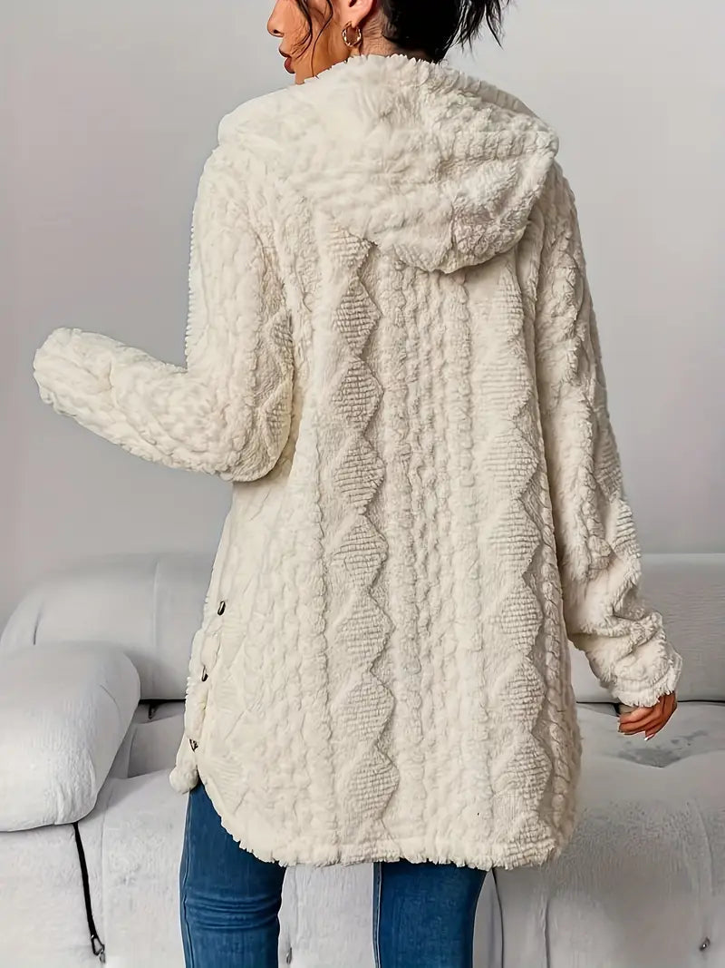 Ursula | Hooded Knit Cardigan with Button Front