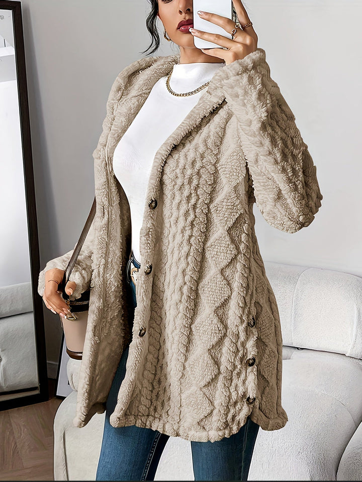 Ursula | Hooded Knit Cardigan with Button Front