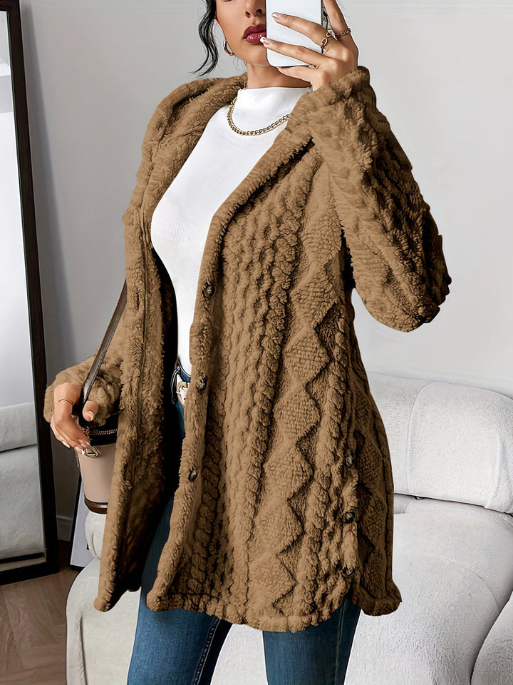 Ursula | Hooded Knit Cardigan with Button Front