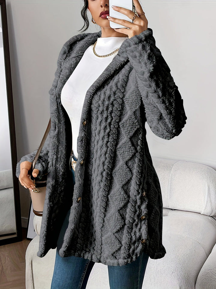 Ursula | Hooded Knit Cardigan with Button Front