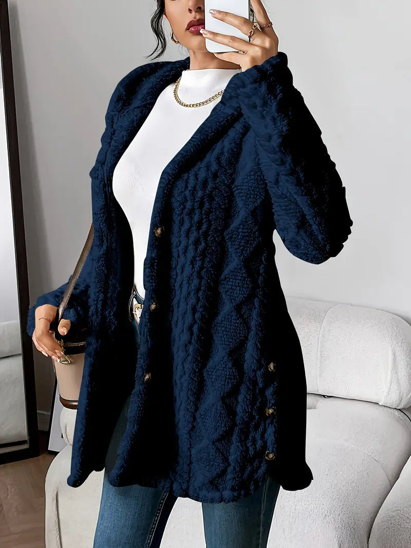 Ursula | Hooded Knit Cardigan with Button Front