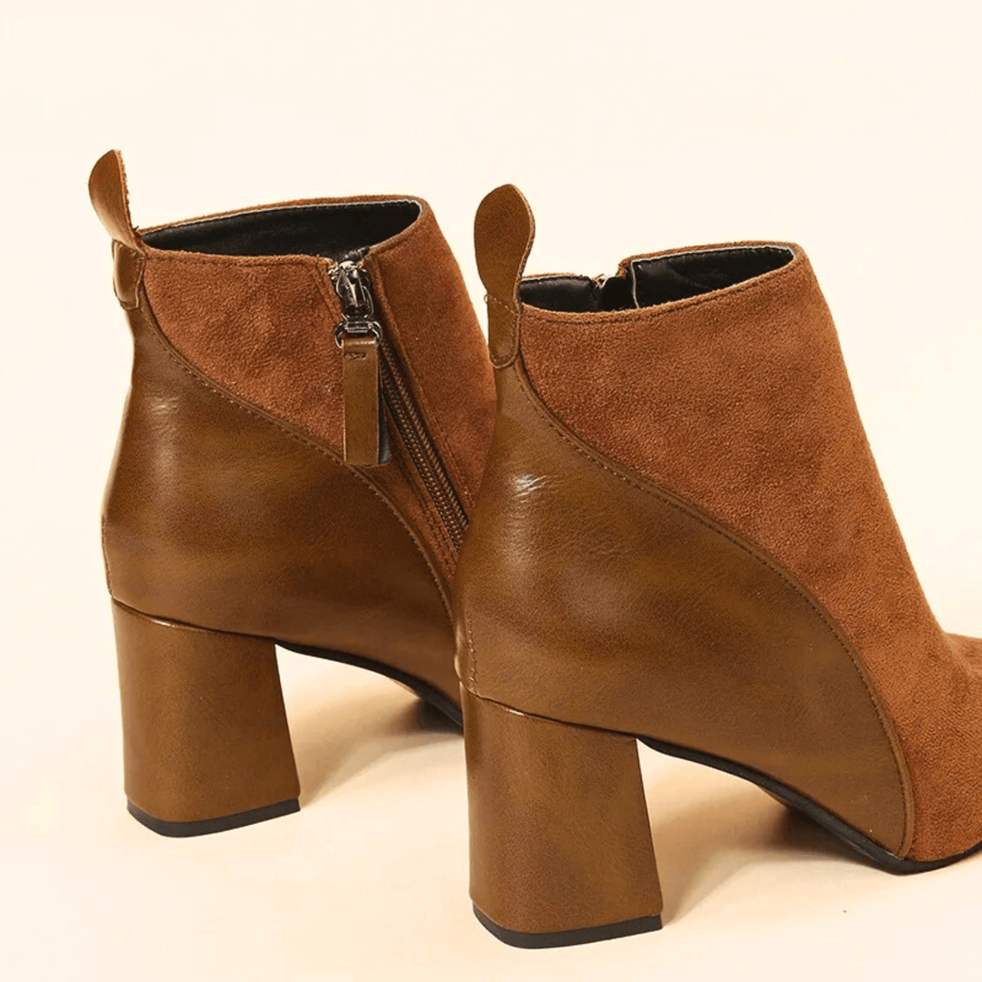 Valmont | Pointed Toe Ankle Booties With Block Heel