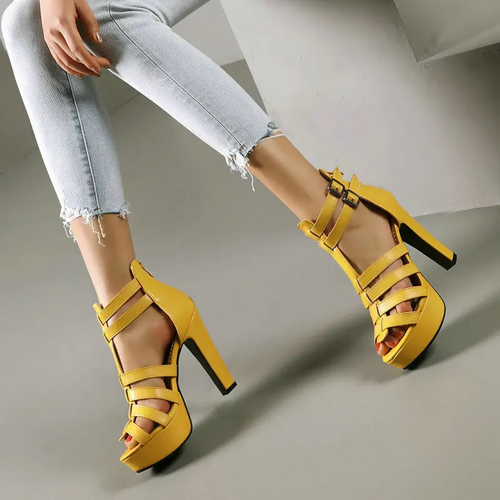 Vanessa | Platform High Heel Sandals with Strappy Design