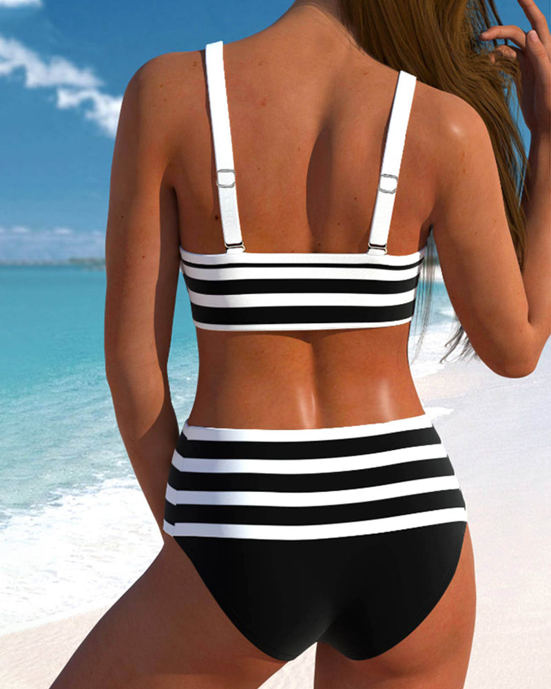 Vanna | High Waisted Bikini Set with Bow Front Top