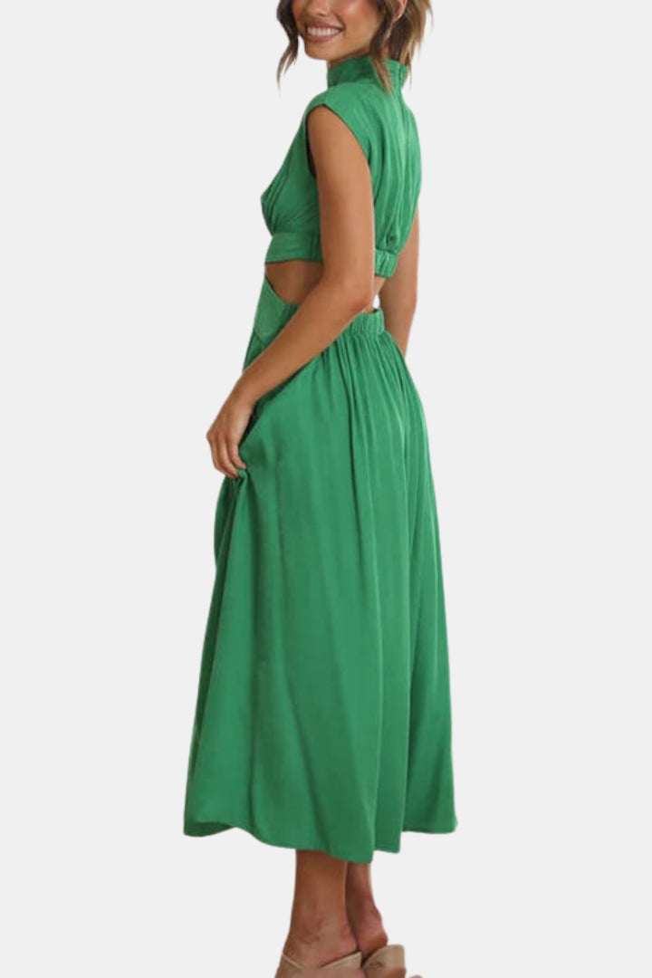 Varyzella | Chic Cutout Midi Dress with Mock Neck