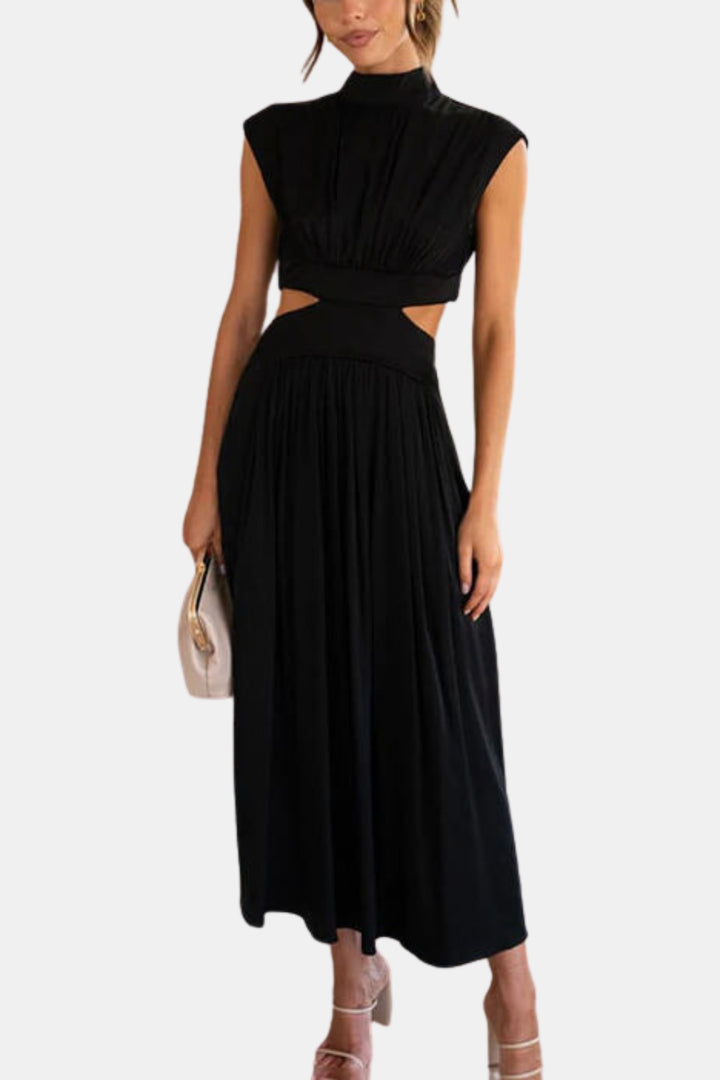 Varyzella | Chic Cutout Midi Dress with Mock Neck