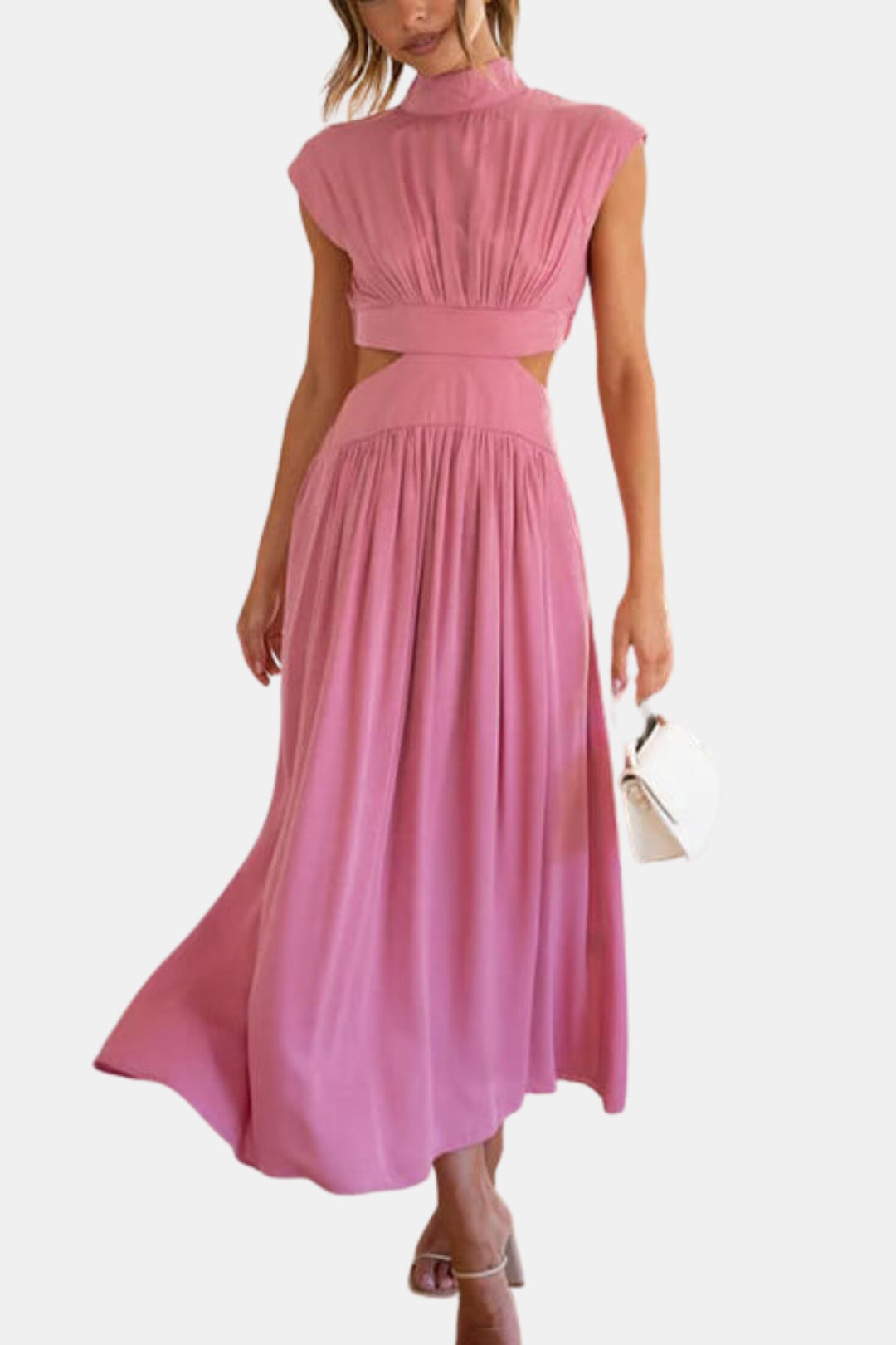 Varyzella | Chic Cutout Midi Dress with Mock Neck