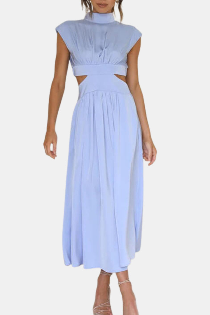 Varyzella | Chic Cutout Midi Dress with Mock Neck