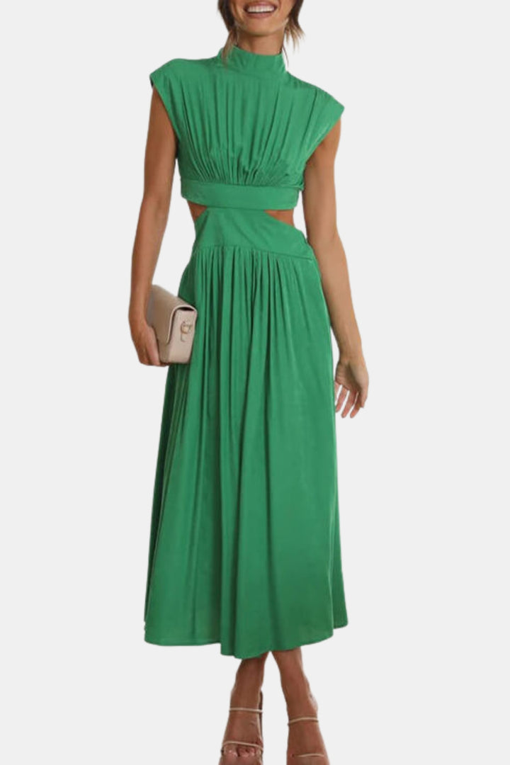 Varyzella | Chic Cutout Midi Dress with Mock Neck