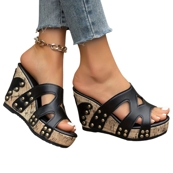 Vasilisa | Platform Wedge Sandals with Stud Detail