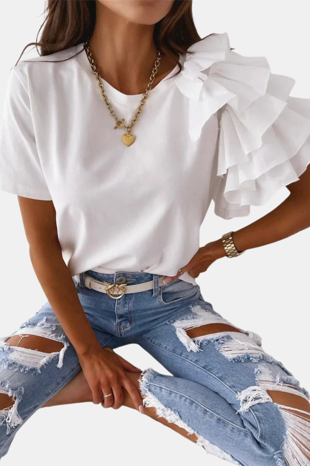 Velessa | Chic Ruffle Sleeve Top