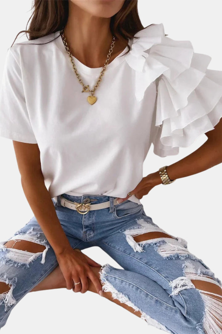Velessa | Chic Ruffle Sleeve Top