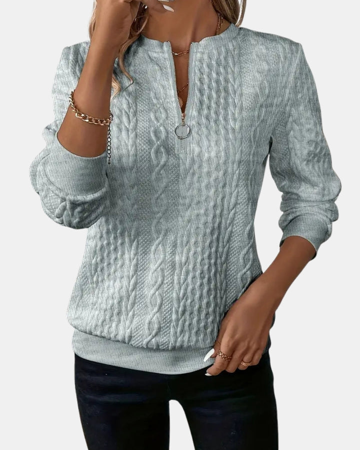 Velisse | Cable Knit Quarter Zip Sweater