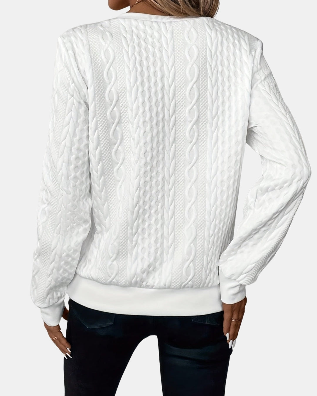 Velisse | Cable Knit Quarter Zip Sweater