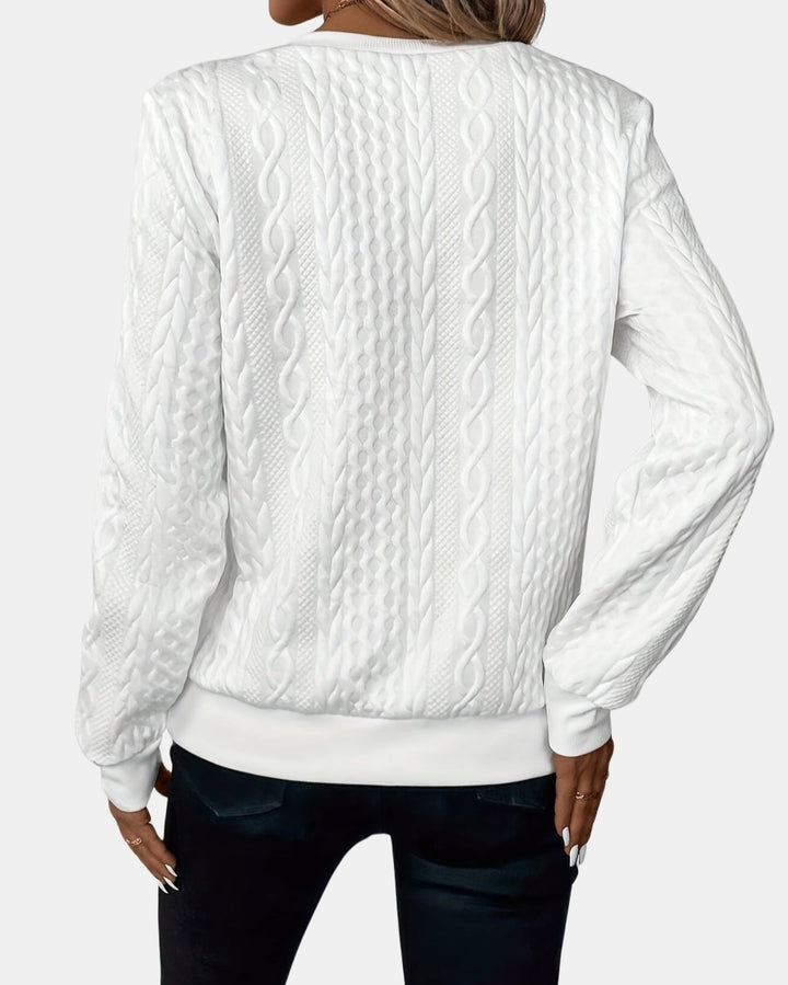 Velisse | Cable Knit Quarter Zip Sweater
