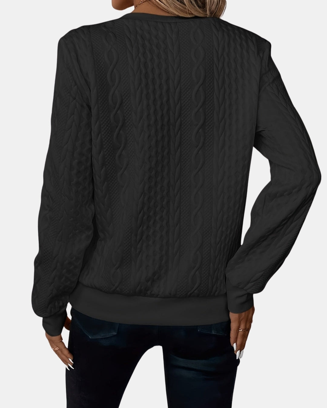 Velisse | Cable Knit Quarter Zip Sweater