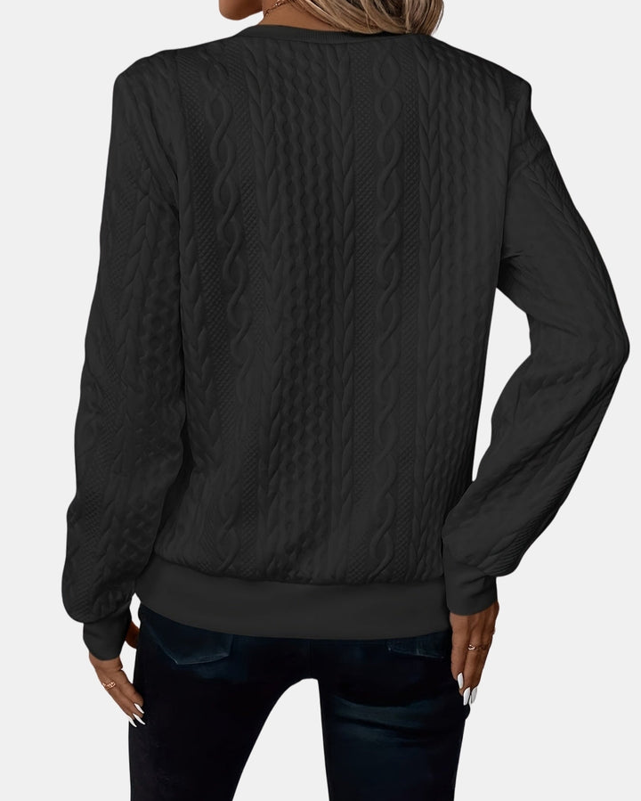 Velisse | Cable Knit Quarter Zip Sweater