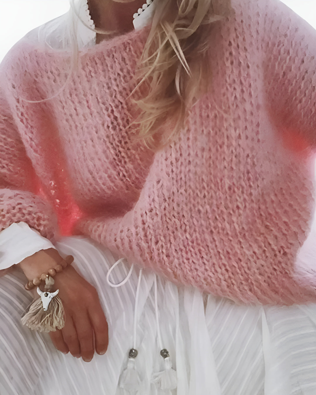 Velora | Relaxed Knit Sweater with Boat Neck