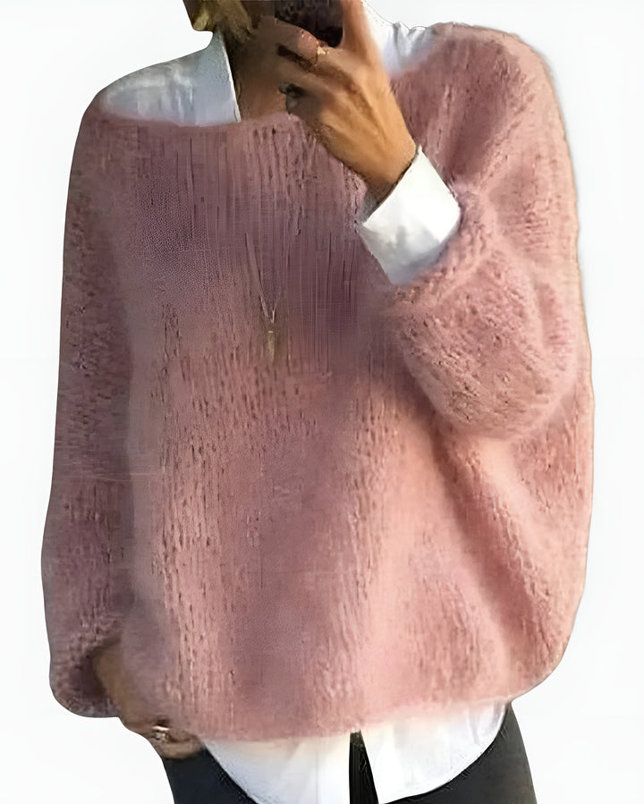Velora | Relaxed Knit Sweater with Boat Neck