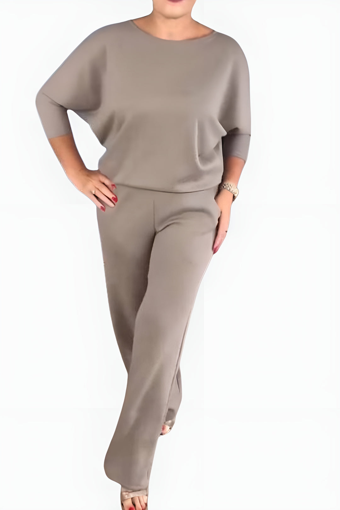 Verity | Elegant Three Piece Set with Cardigan and Straight Leg Pants