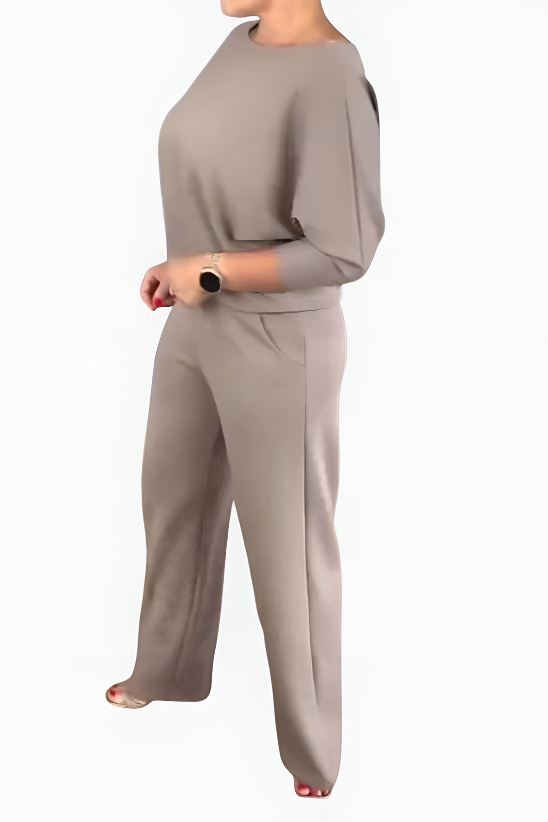 Verity | Elegant Three Piece Set with Cardigan and Straight Leg Pants