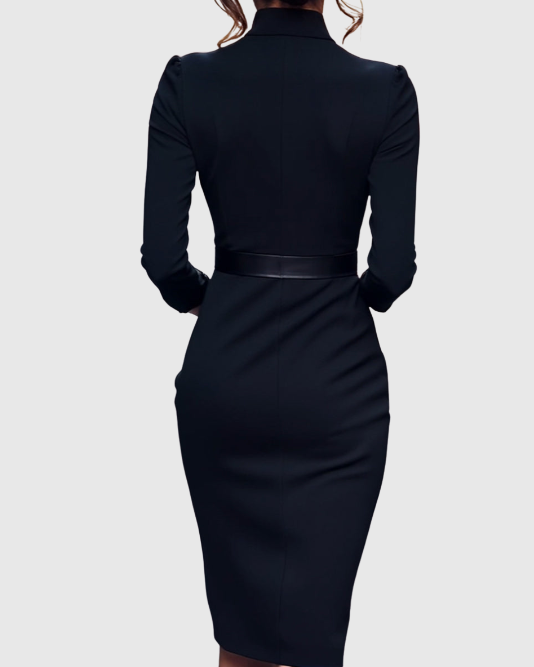 Victoria | Classic Belted Pencil Midi Dress