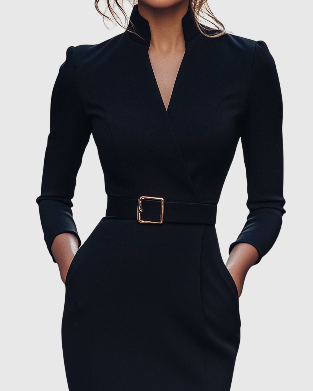 Victoria | Classic Belted Pencil Midi Dress