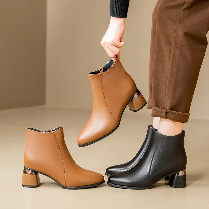 Victoria | Modern Ankle Boots with Sculpted Heel