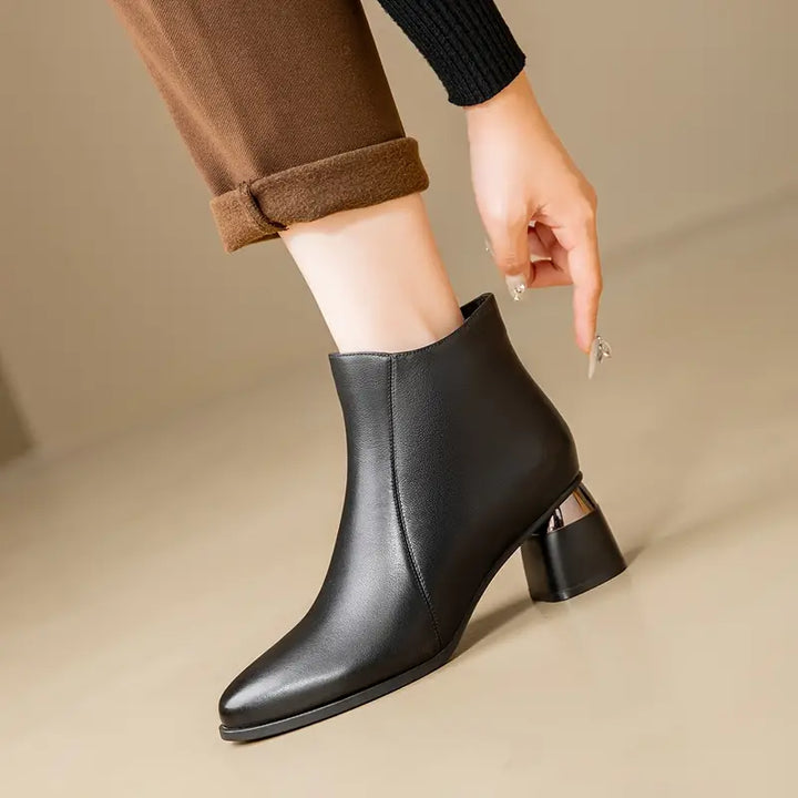 Victoria | Modern Ankle Boots with Sculpted Heel