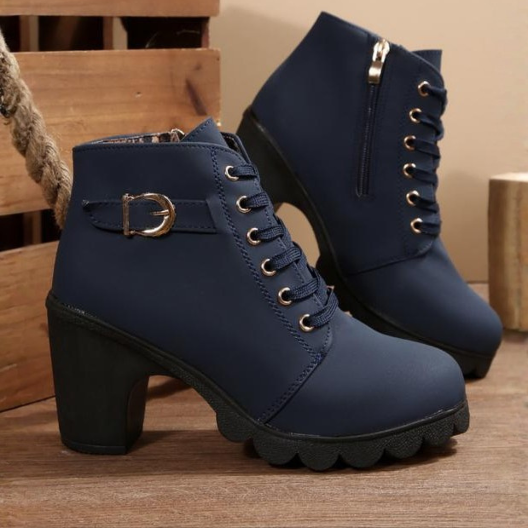 Violeta | Lace-Up Ankle Boots with Block Heel
