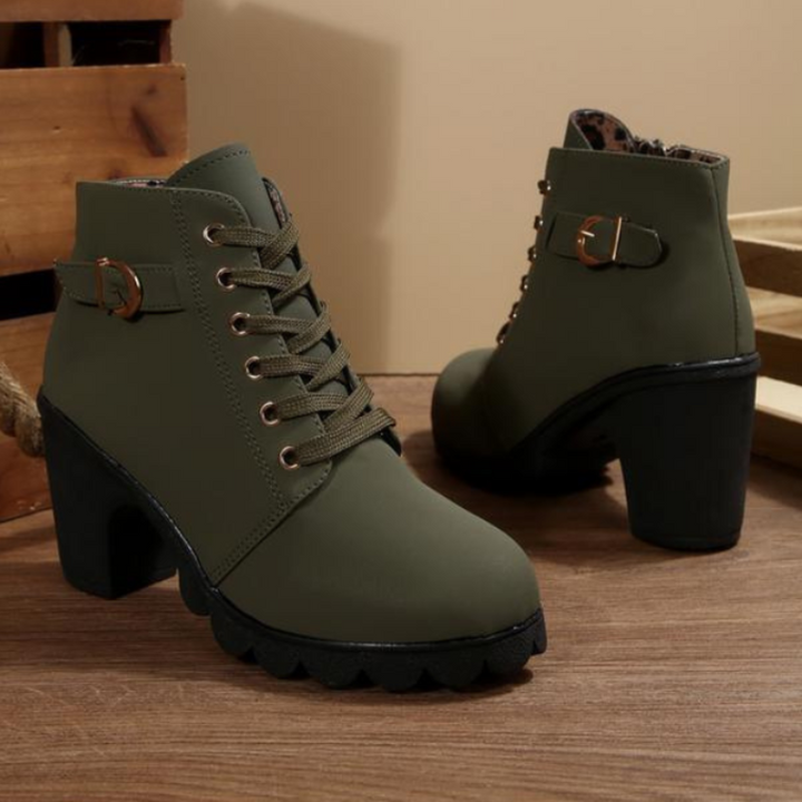 Violeta | Lace-Up Ankle Boots with Block Heel