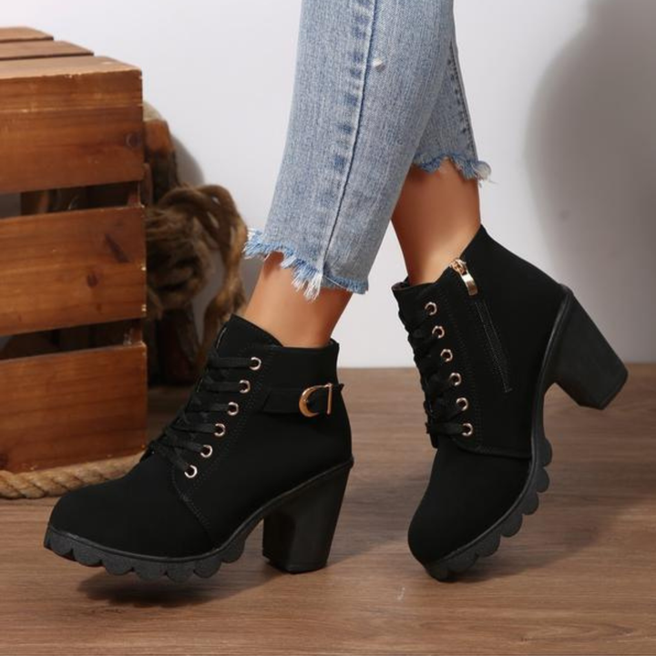 Violeta | Lace-Up Ankle Boots with Block Heel