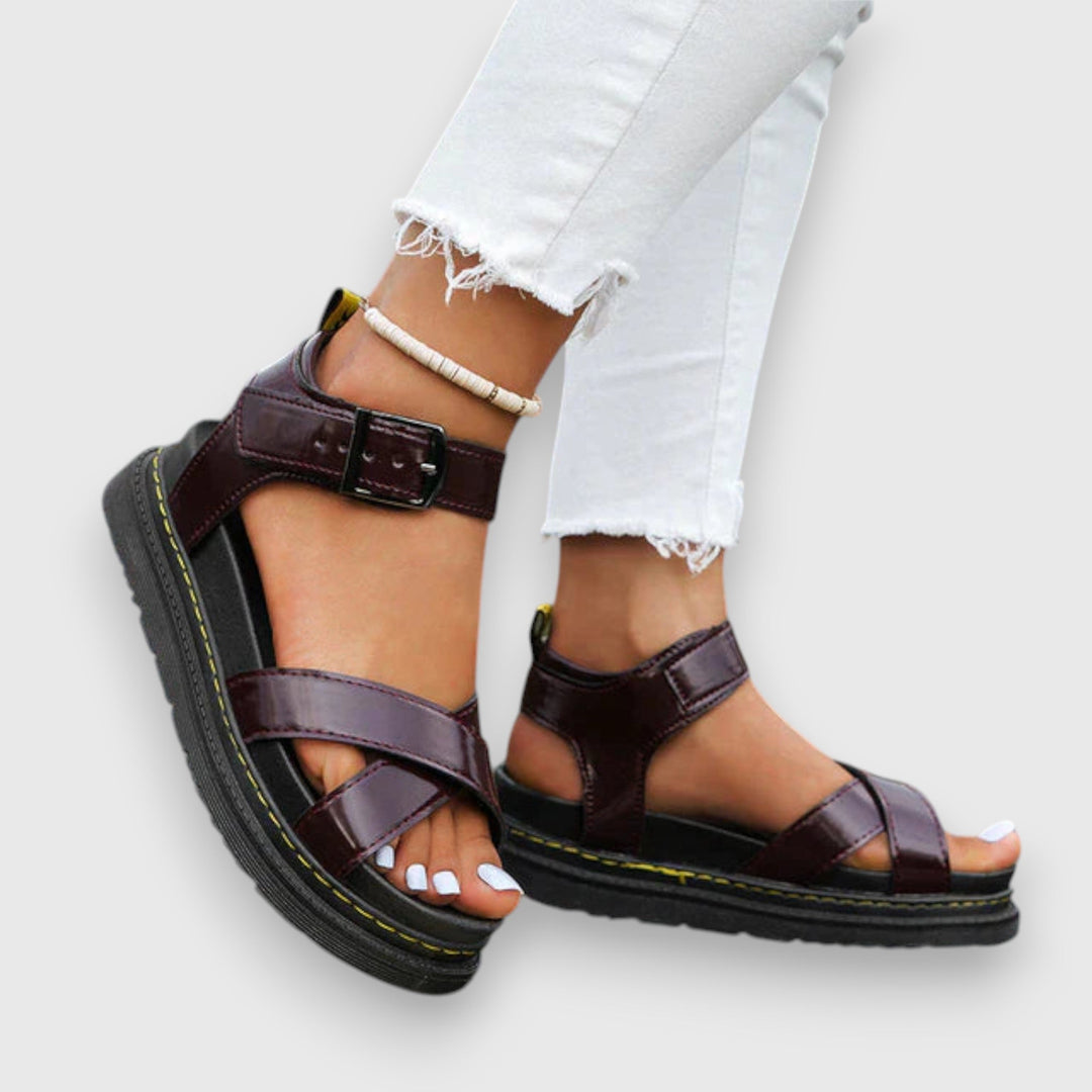 Violetta | Platform Sandals with Cross Strap Design