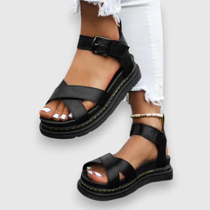 Violetta | Platform Sandals with Cross Strap Design