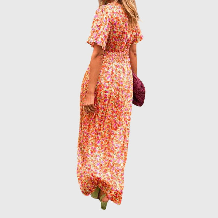 Virezza | Elegant Floral Maxi Dress with V-Neck