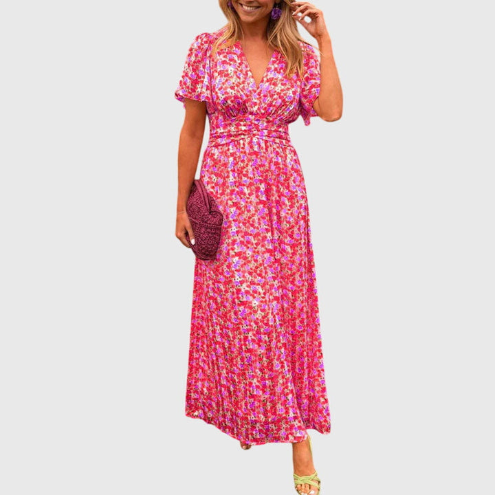 Virezza | Elegant Floral Maxi Dress with V-Neck
